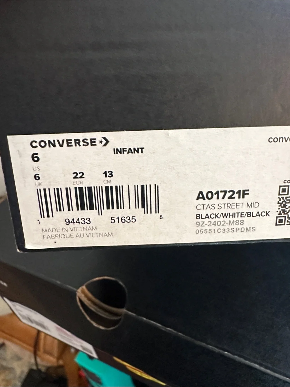 Kids Converse Classic Black Sneakers